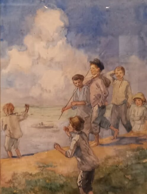 Б.А. Дехтерев. Алеша с товарищами идет гулять в поле.
