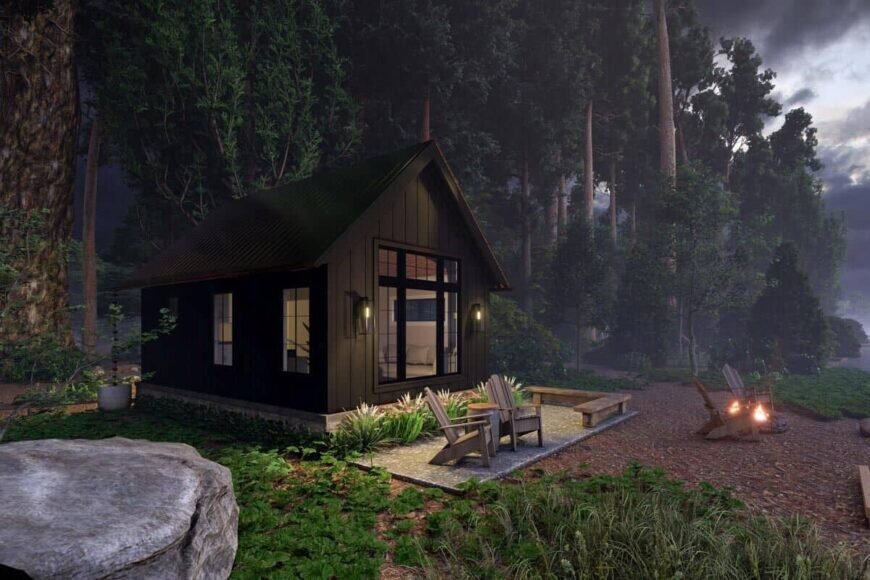 Рендеринг тыльной стороны дома справа. Фото Home Stratosphere