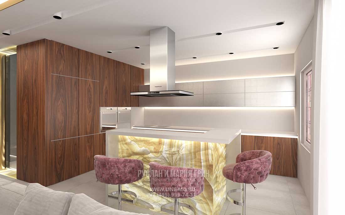 Дизайн кухни-гостиной в загородном доме в Испании