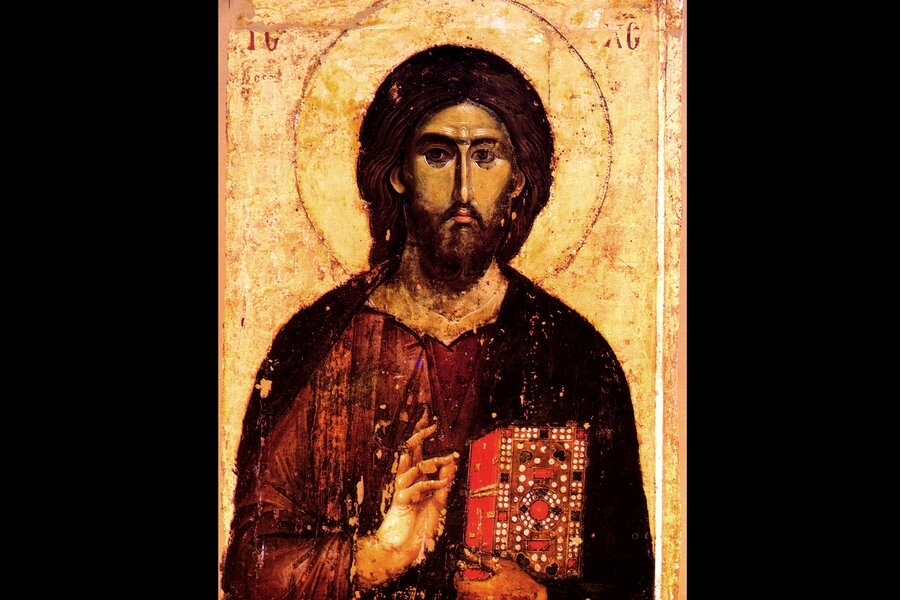 Христос Пантократор из Синайского монастыря, середина VI века.