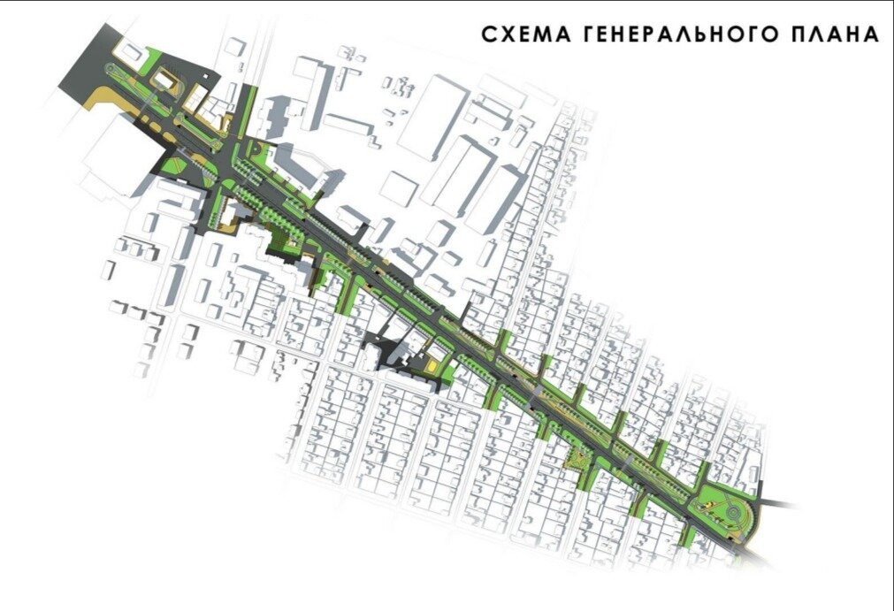 Планирование улиц. Благоустройство ул. Димитрова Воронеж. Генплан улицы. План благоустройства улицы. План озеленения улицы.