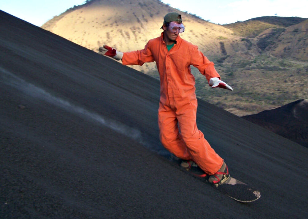 Volcano surfing