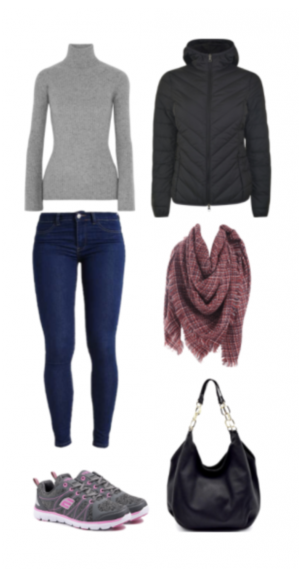 Обычный комплект повседневной одежды, подобранный из чего придется.