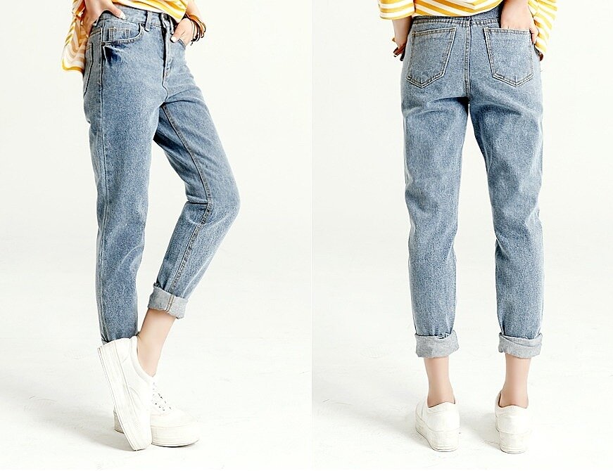 ASOS Carrot Boyfriend Jeans - Blue Outfits en 2019