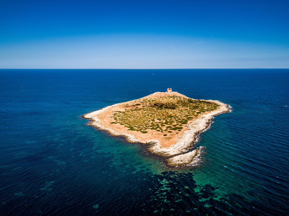 An island off the coast