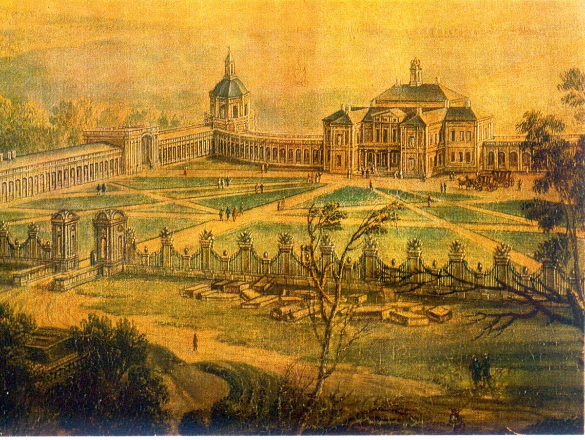 Меншиковский дворец в Ораниенбауме гравюра