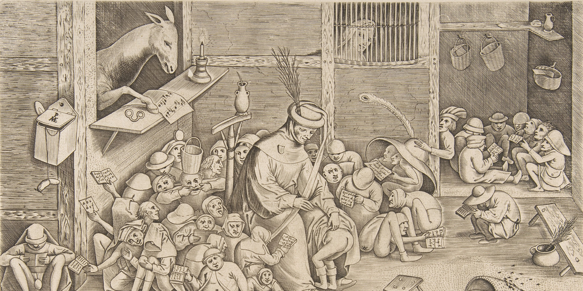 Питер ван дер Хейден после Питера Брейгеля Старшего. «Осел в школе». 1557. The Metropolitan Museum of Art