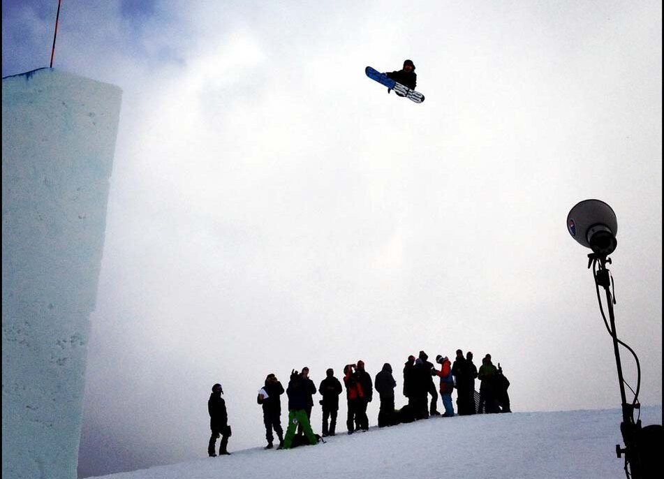 Snow flying