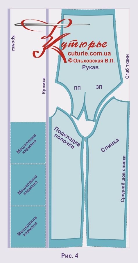 Построение рукава реглан на углубленной пройме