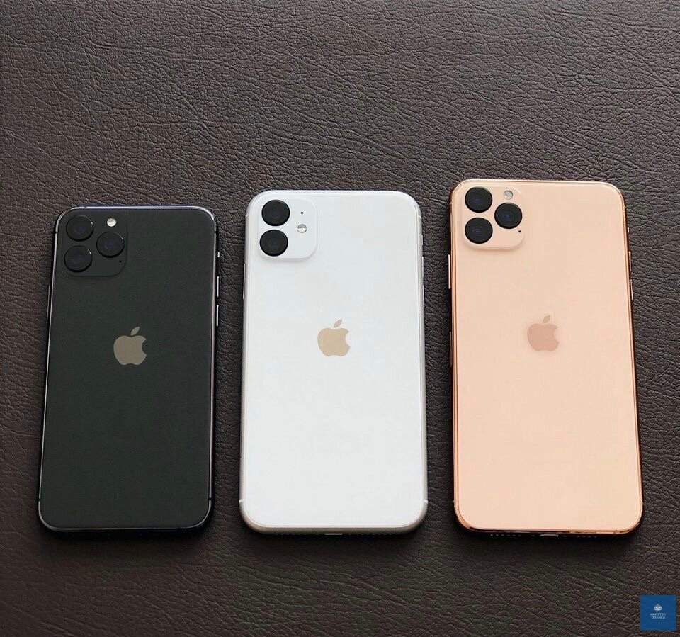 Слева направо: iPhone 11 Pro, iPhone 11, iPhone 11 Pro Max