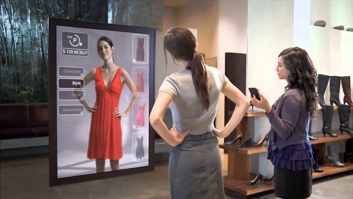 Интерактивное зеркало для примерки одежды
