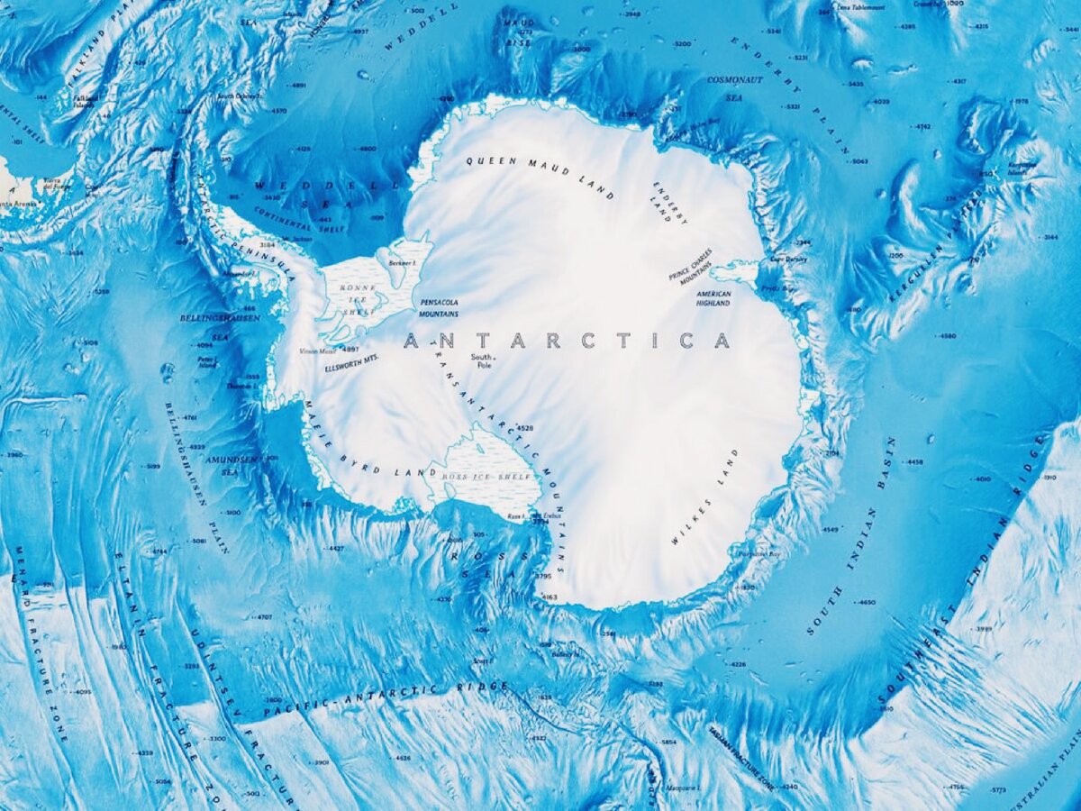 Карта материка Антарктика Антарктида