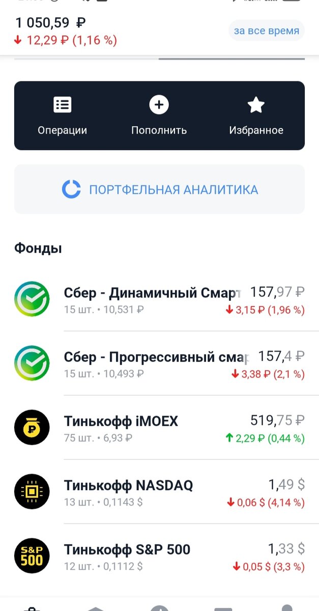 Портфель "нано" с индексными фондами. 