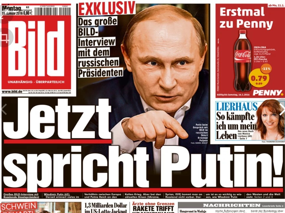 Заголовок этого номера " Сейчас говорит Путин". Тут  они подлизываются...