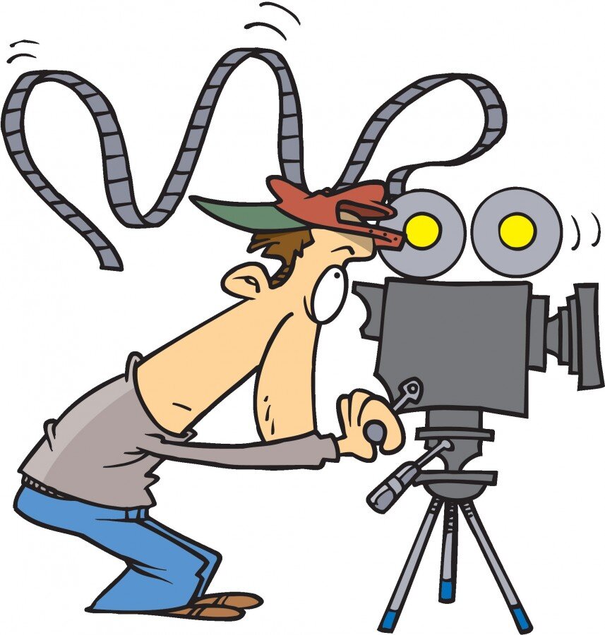 Cartoons cinema. Видеооператор карикатура. Режиссер мультфильма. Фотоаппарат мульт. Съемочная группа мультяшная