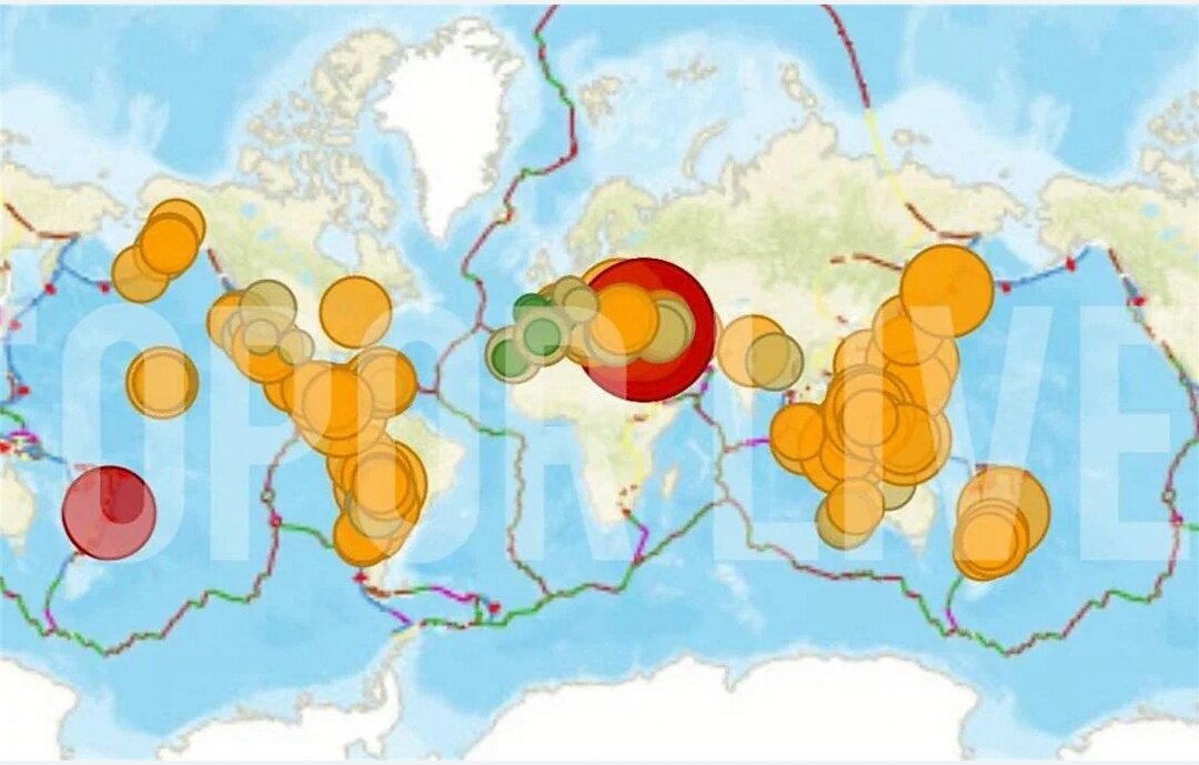 Карта зафиксированных эпицентров 
