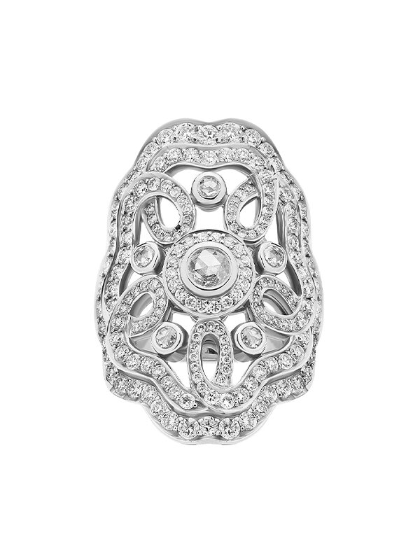 Кольцо Garrard Tudor Rose из белого золота с бриллиантами