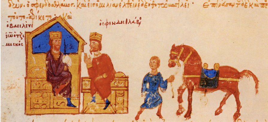 Встреча Иоанна Цимисхия и Святослава. Византийское изображение. Источник: wikipedia.org