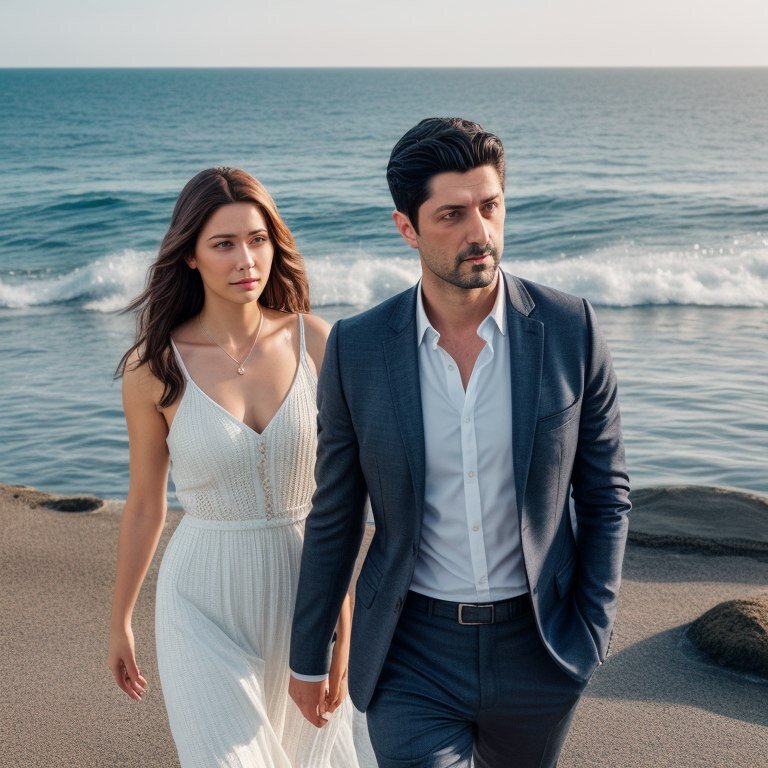 Максим и Зоя гуляют у моря