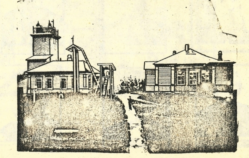 Первые здания (павильоны) Екатеринбургской обсерватории. 1835. Архив музея УГМС. Источник: https://ekb7.ru/gorka