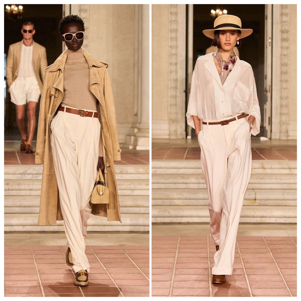 фото Pinterest, показ Ralph Lauren Spring 2023, коллаж составлен автором