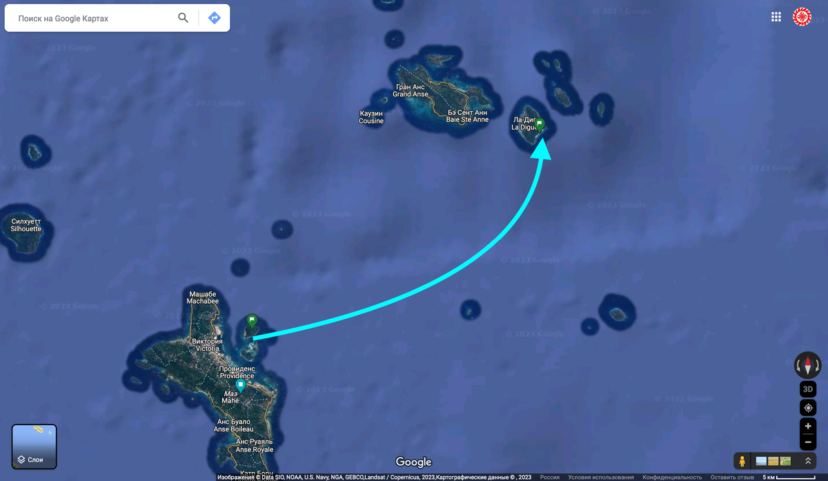 Воскресенье. Ловим рыбу в пути до о. Ла Диг