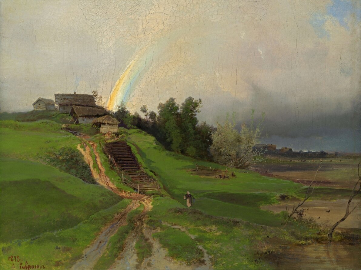 "Радуга", 1875 Холст, масло. 45 x 56 см. . Саврасов Алексей Кондратьевич