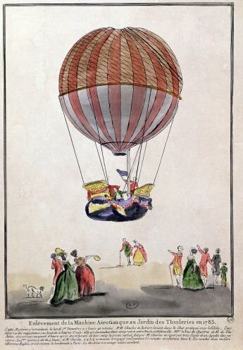 Запуск воздушного шара в 1783 году в Тюильри. 