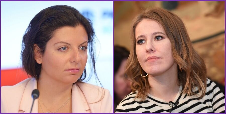    Главный редактор RT Маргарита Симоньян и Журналистка Ксения Собчак © Владимир Трефилов, Екатерина Чеснокова/РИА Новости