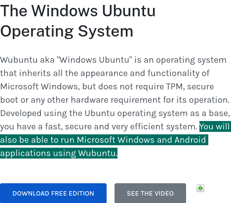 Скриншот из описания Wubuntu на сайте