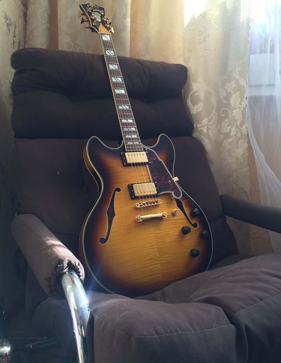 D'Angelico Excel DC с двумя хамбакерами и бриджем tune-o-matic