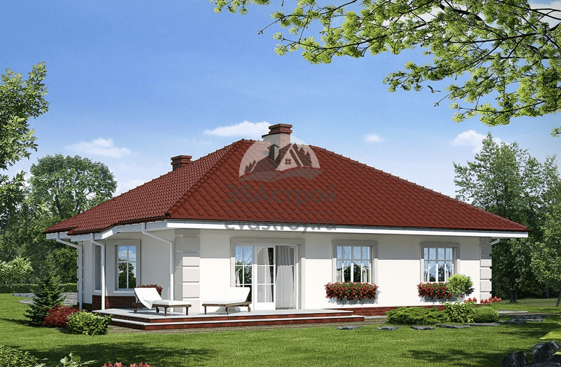 Одноэтажные дома проекты с эркером фото