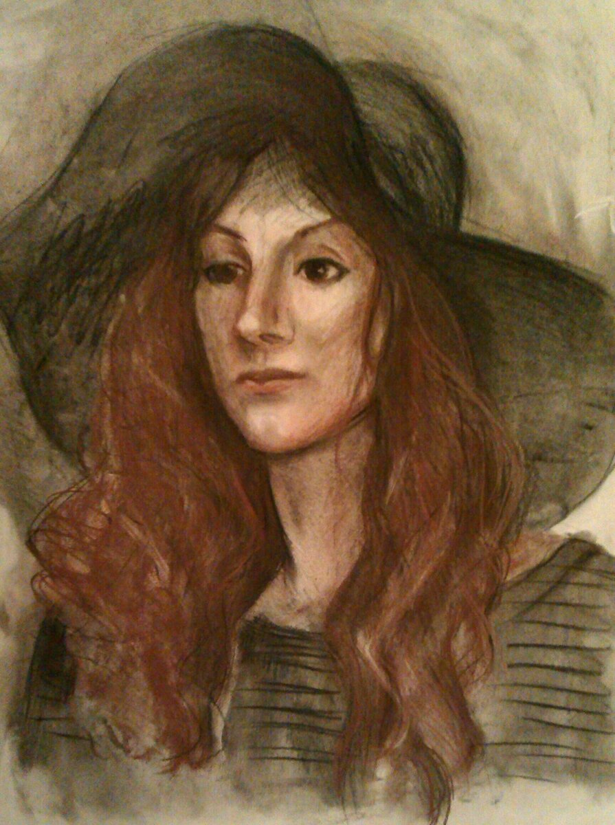 Портрет В. Мягкие материалы, А2 формат. 