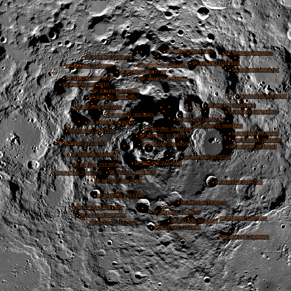 Карта PSR на Южном полюсе Луны. Источник: NASA/GSFC/Arizona State University  📷
