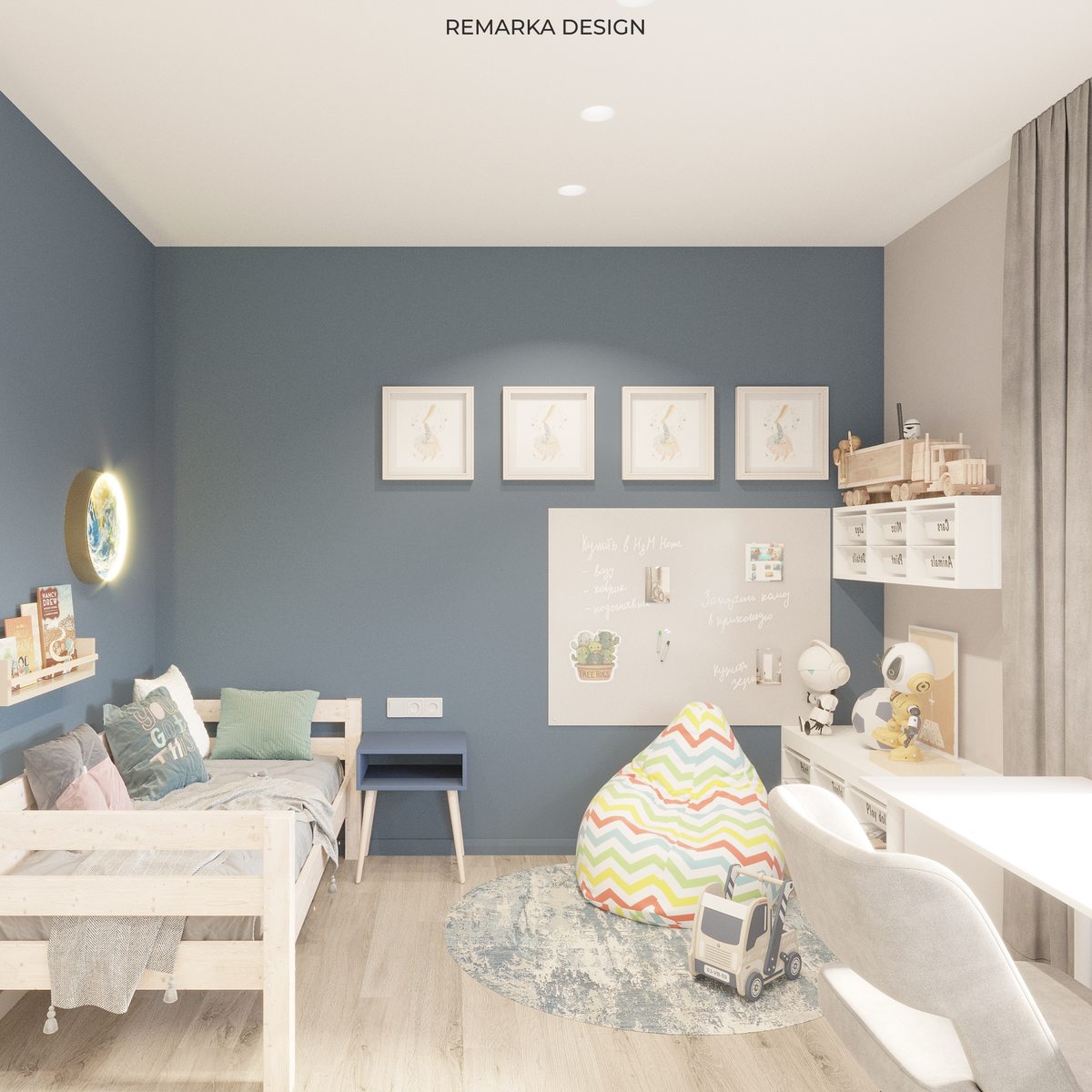 Услуги по созданию дизайн-проектов детских комнат для двух девочек в дизайн-студии VizDiz