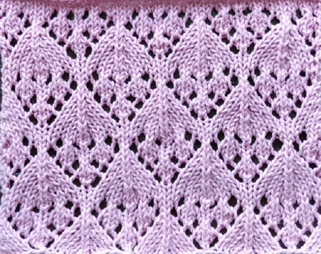 Ажурный узор спицами Сердечки