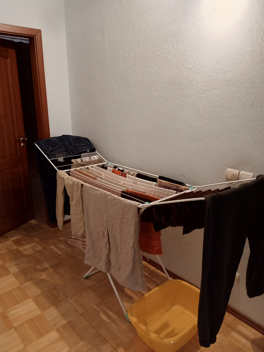 Моя неоднократная стирка не помещается на сушке. 