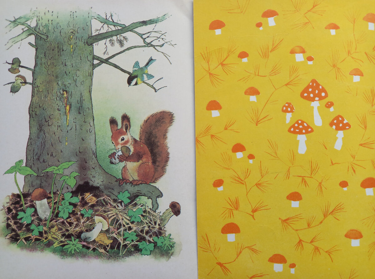 Слева - рисунок Э. Булатова и О. Васильева, справа - А. Мошева