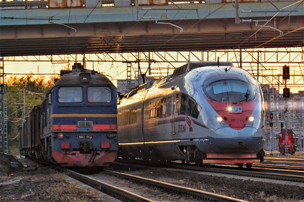 Сапсан+паровоз на снимке является символом смены эпох. Но Сапсан+Машка не менее метафоричный кадр.
