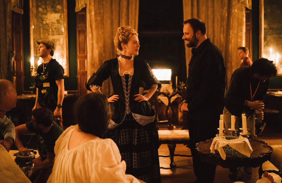 Йоргос и Эмма на съемках Фаворитки 