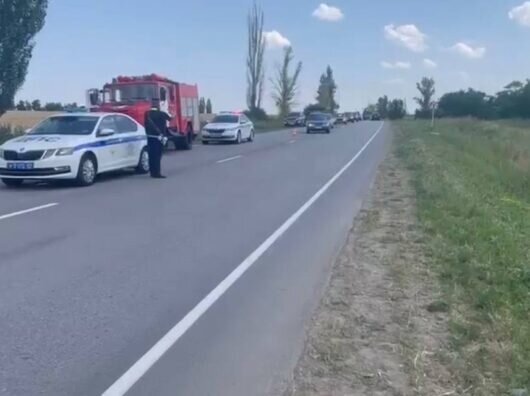    место ДТП // фото: пресс-служба ГИБДД по Ростовской области