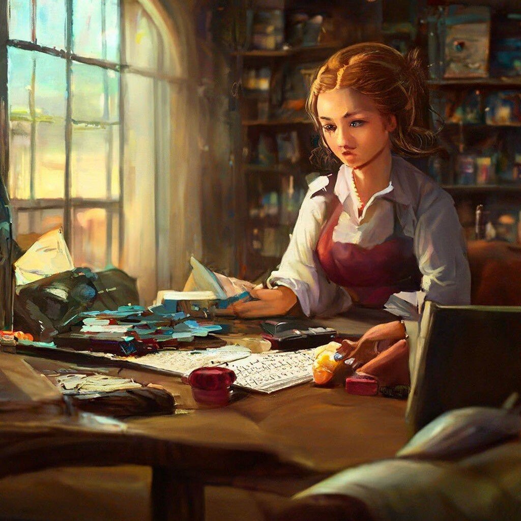 Я усердно трудилась. (Изображение сгенерировано нейросетью Шедеврум)
