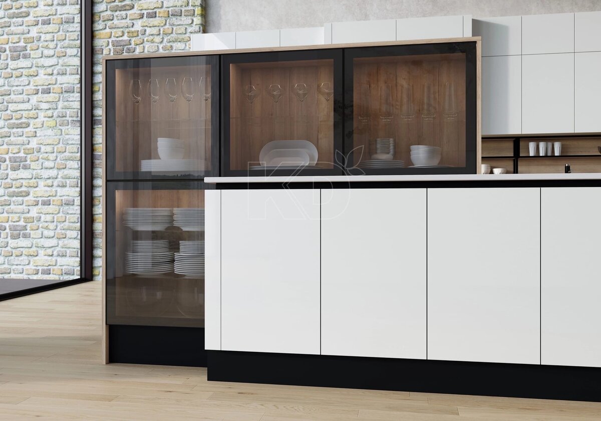  «Витрины», в которых прекрасно смотрятся красивая посуда и декор, идеальное дизайнерское решение для оформления кухонного гарнитура