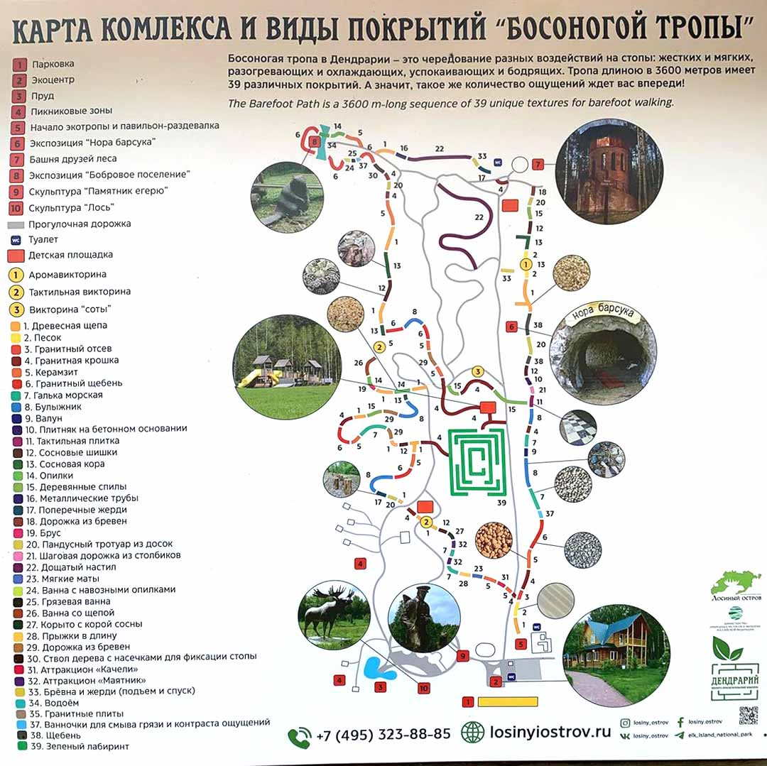 Карта Босоногой тропы