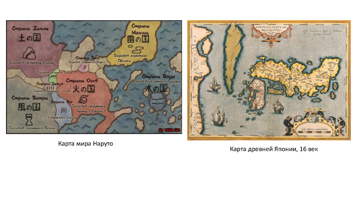 Карта мира Наруто, перевернутая карты древней Японии
