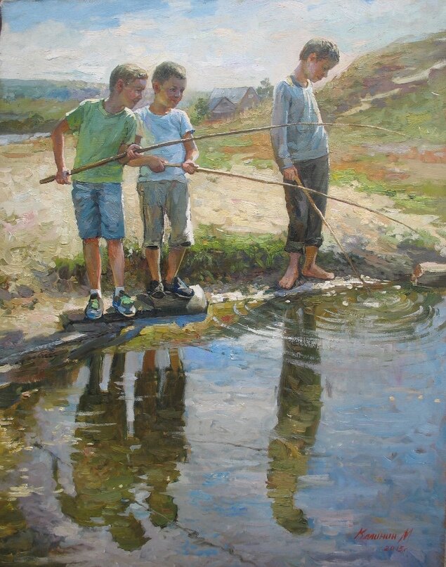 "Друзья" Холст, масло, 90х70