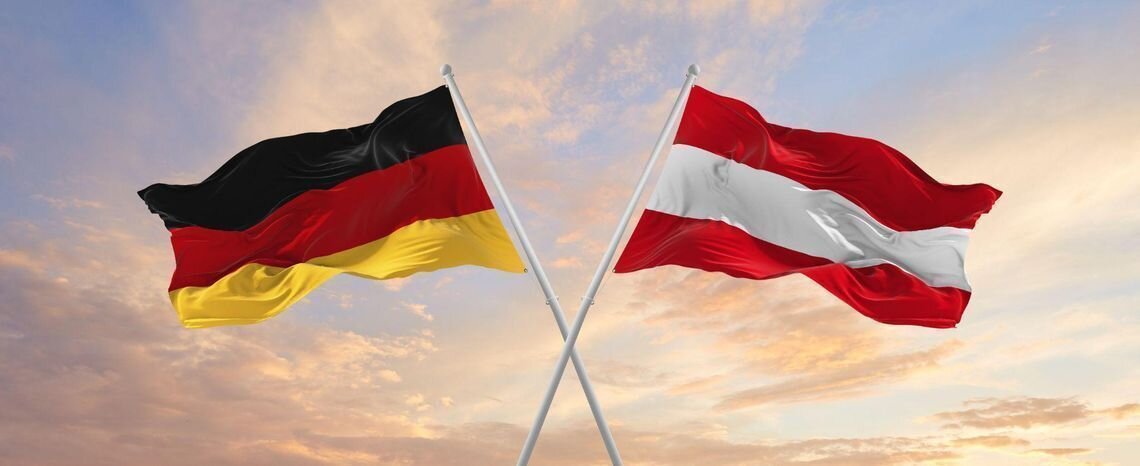 Флаг Германии и Австрии. Германия австрия отношения