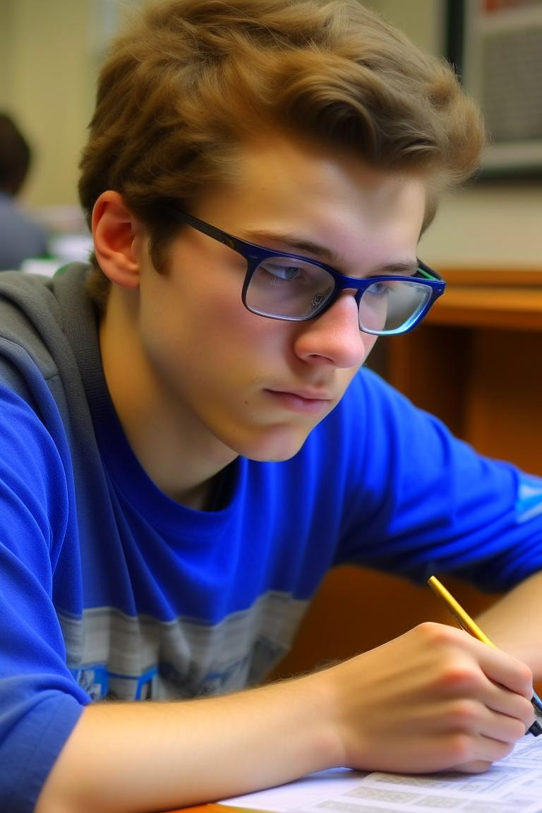 Результат генерации по запросу "Ученик, юноша, не очень способный, но очень амбициозный"