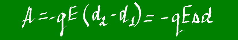 Здесь d1  и   d2 - начальное и конечное положение заряда q в электрическом поле Е.