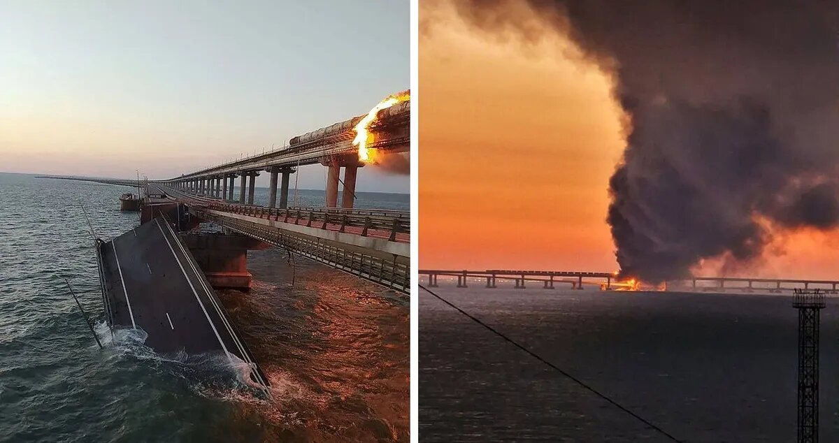 Первая атака на мост произошла в октябре 2022 года. Фото: social media/e2w